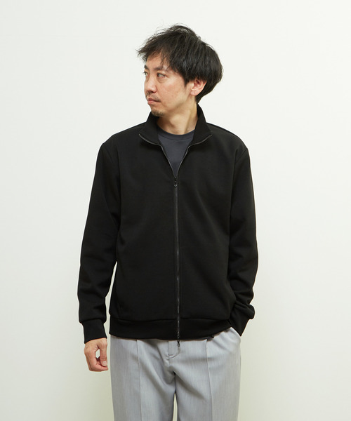 MEN'S MELROSE(メンズメルローズ)の「ウールMIXダンボールトラックジャケット(ブルゾン・メンズ・ブラック/ネイビー・3/4)」の2枚目の写真