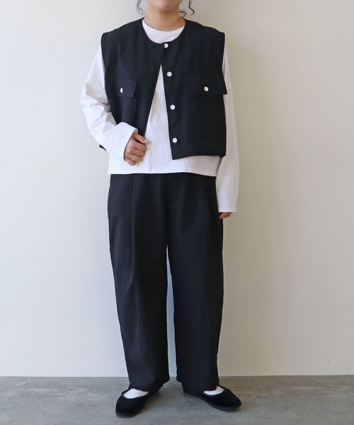 yuni(ユニ )の「ノバナ刺繍ロンT(Tシャツ/カットソー・レディース・ホワイト/ブラック・FREE)」の19枚目の写真