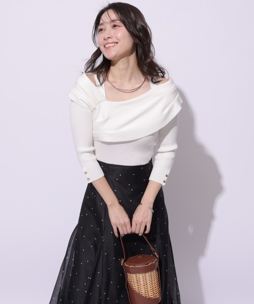 ♡新品♡Apuweiser-riche♡アシメネックニットドッキングワンピース ♡新品♡Apuweiser-riche♡アシメネックニットドッキング