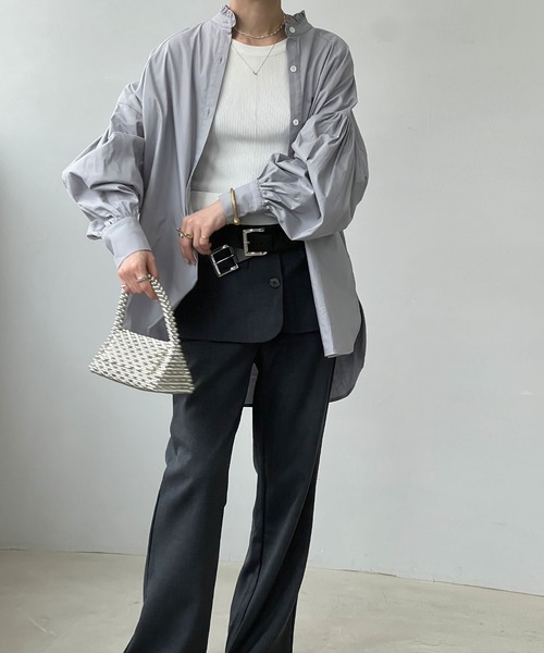 chuclla(チュクラ)の「【YOUYILIN】ボリュームギャザースリーブ フリルカラーシャツ CHYOUW25s004(シャツ/ブラウス・レディース・ホワイト/ブルー/ブラック・M)」の22枚目の写真
