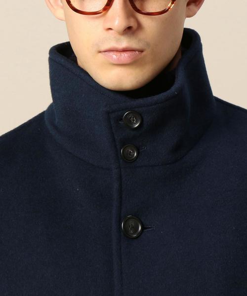 BEAUTY&YOUTH UNITED ARROWS(ビューティーアンドユースユナイテッドアローズ)の「BY Wフェイス メルトン レイズドネック コート◆(ステンカラーコート・メンズ・グレー/ネイビー/ロイヤルブルー・SMALL/X-LARGE/MEDIUM/LARGE)」の9枚目の写真