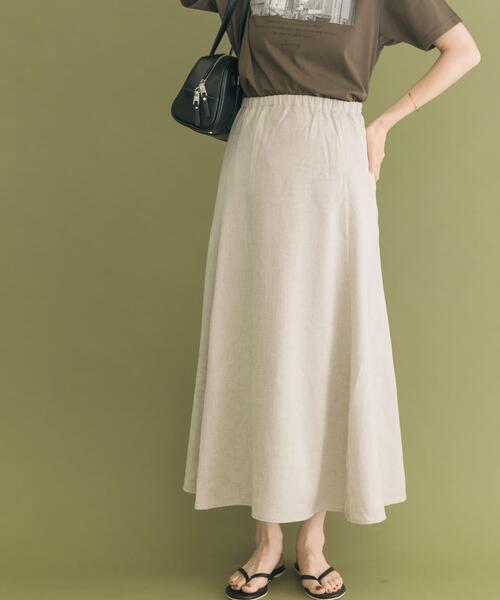 ITEMS URBANRESEARCH(アイテムズ アーバンリサーチ)の「リネンライクマキシスカート(スカート・レディース・ブラウン/ライトベージュ・FREE)」の2枚目の写真