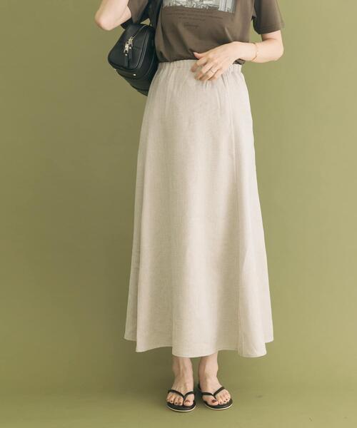 ITEMS URBANRESEARCH(アイテムズ アーバンリサーチ)の「リネンライクマキシスカート(スカート・レディース・ブラウン/ライトベージュ・FREE)」の3枚目の写真
