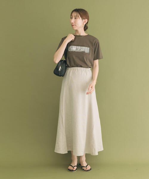 ITEMS URBANRESEARCH(アイテムズ アーバンリサーチ)の「リネンライクマキシスカート(スカート・レディース・ブラウン/ライトベージュ・FREE)」の6枚目の写真