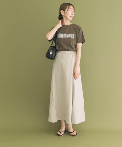 ITEMS URBANRESEARCH(アイテムズ アーバンリサーチ)の「リネンライクマキシスカート(スカート・レディース・ブラウン/ライトベージュ・FREE)」の7枚目の写真
