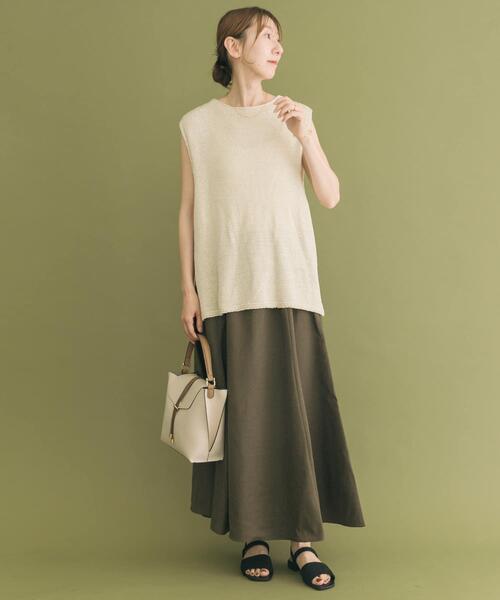 ITEMS URBANRESEARCH(アイテムズ アーバンリサーチ)の「リネンライクマキシスカート(スカート・レディース・ブラウン/ライトベージュ・FREE)」の17枚目の写真