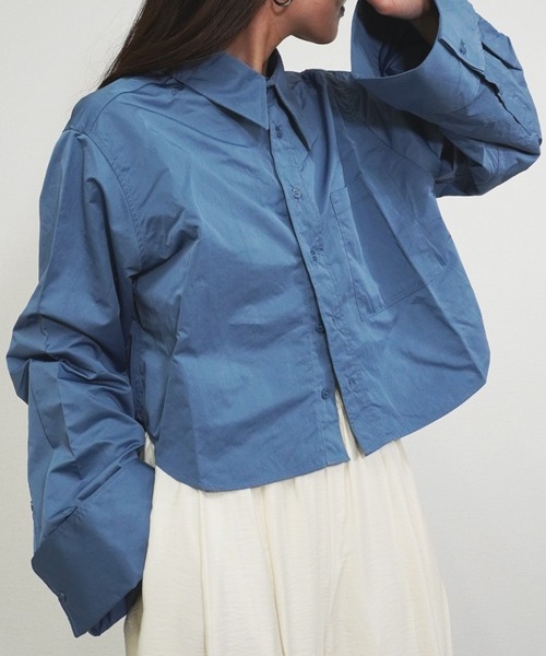 セール】タフタクロップドシャツ（シャツ/ブラウス）｜gossara