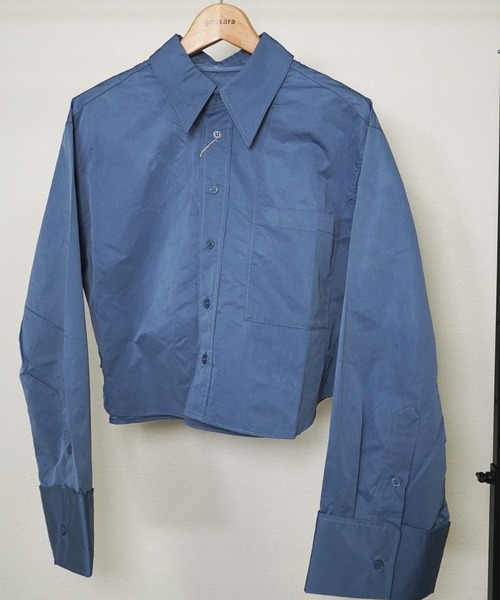 gossara(ゴサラ)の「【スタッフおすすめ】タフタクロップドシャツ(シャツ/ブラウス・レディース・チャコール/ブルー/アイボリー・MEDIUM)」の14枚目の写真