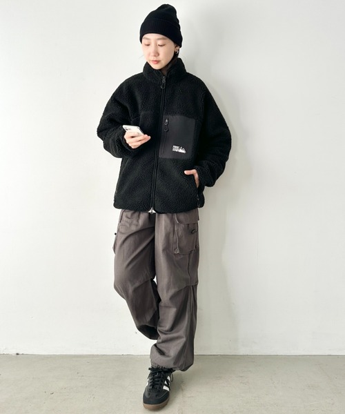 FIRST DOWN（ファーストダウン）の「FIRST DOWN(ファーストダウン)/BOA JKT ボアジャケット ボアブルゾン フリースアウター（ブルゾン・レディース・ベージュ/ブラック/グレー・S/M/L/XL）」の12枚目の写真