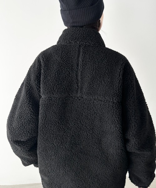 FIRST DOWN（ファーストダウン）の「FIRST DOWN(ファーストダウン)/BOA JKT ボアジャケット ボアブルゾン フリースアウター（ブルゾン・レディース・ベージュ/ブラック/グレー・S/M/L/XL）」の18枚目の写真