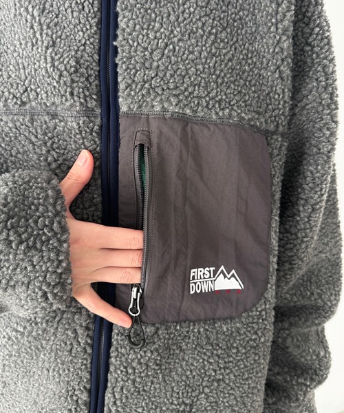 FIRST DOWN（ファーストダウン）の「FIRST DOWN(ファーストダウン)/BOA JKT ボアジャケット ボアブルゾン フリースアウター（ブルゾン・レディース・ベージュ/ブラック/グレー・S/M/L/XL）」の21枚目の写真