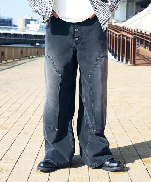 FFEIN(フェイン)の「【FFEIN(フェイン)】ヴィンテージライクダブルニーデニム / デニム ダブルニー ヴィンテージライク ワイド(デニムパンツ・メンズ・ブラウン/ブラック・LARGE/MEDIUM/SMALL)」の11枚目の写真