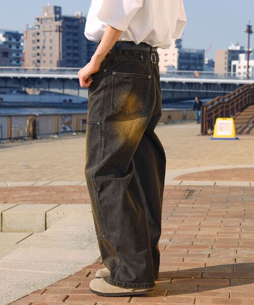 FFEIN(フェイン)の「【FFEIN(フェイン)】ヴィンテージライクダブルニーデニム / デニム ダブルニー ヴィンテージライク ワイド(デニムパンツ・メンズ・ブラウン/ブラック・LARGE/MEDIUM/SMALL)」の15枚目の写真