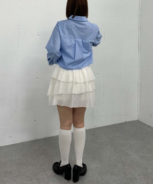 archives(アルシーヴ)の「’ピンタックコットンシャツ’(シャツ/ブラウス・レディース・オフホワイト/ブルー/ネイビー・MEDIUM)」の15枚目の写真