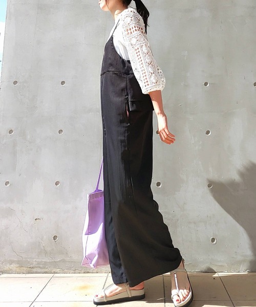 Q（キュー）の「袖レースプルオーバー（Tシャツ/カットソー・レディース・ホワイト/ライトグレー・MEDIUM）」の11枚目の写真