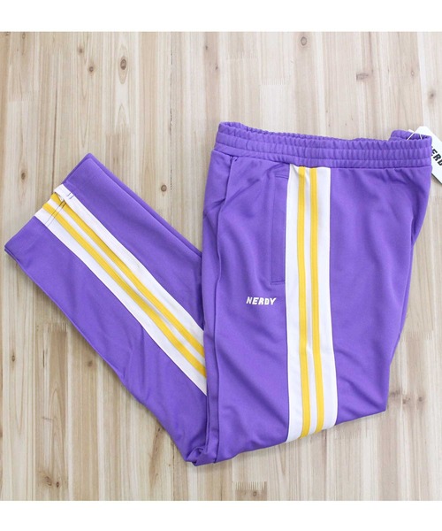 NERDY（ノルディ）の「NERDY ブロックトラックパンツ NY Block Track Pants（スウェットパンツ・メンズ・パープル・M）」の9枚目の写真