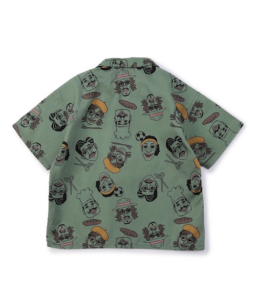 F.O.KIDS（エフオーキッズ）の「F.O.KIDS/エフオーキッズ 総柄オープンカラーシャツ 4色展開（シャツ/ブラウス・キッズ・キナリ/ブルー/カーキ/チャコール・140/130/120）」の7枚目の写真