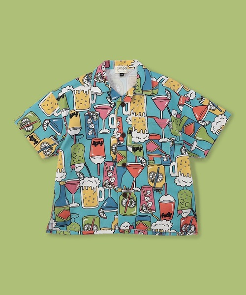 F.O.KIDS（エフオーキッズ）の「F.O.KIDS/エフオーキッズ 総柄オープンカラーシャツ 4色展開（シャツ/ブラウス・キッズ・キナリ/ブルー/カーキ/チャコール・140/130/120）」の14枚目の写真