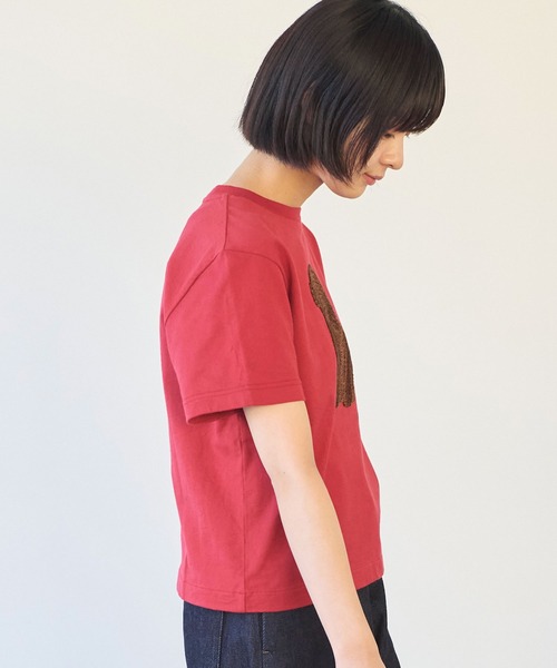 △しょんぼり犬刺繍Tシャツ（Tシャツ/カットソー）｜bulle de