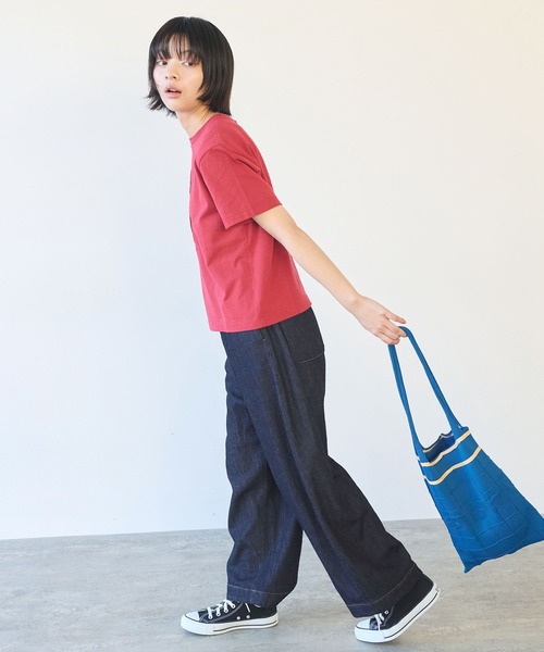 bulle de savon（ビュルデサボン）の「しょんぼり犬刺繍Tシャツ（Tシャツ/カットソー・レディース・ネイビー/レッド/オートミール・FREE）」の16枚目の写真