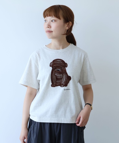 【トト】しょんぼり犬刺繍Tシャツ&トートバッグ △しょんぼり犬刺繍Tシャツ（Tシャツ/カットソー）｜bulle de