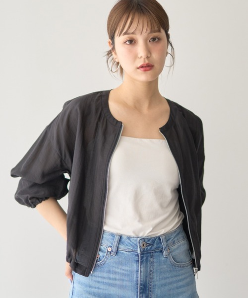 セール】シアーショートシャツブルゾン（ブルゾン）｜earth