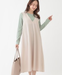 SHOO・LA・RUE | 【洗える】フレアラインが美しい サラっと着られる Vネックジャンドレ(ワンピース)