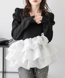 WEB限定【SALON by Chico】チューリップチュールバルーントップス（T