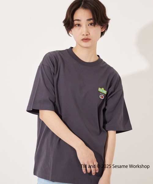 FRUIT OF THE LOOM(フルーツオブザルーム)の「SESAME STREET×FTL Illust T-Shirt E / コラボ / セサミストリート / 半袖 / バック / キャラクター / イラスト / プリント / ワンポイント / ロゴ / ユニセックス(Tシャツ/カットソー・メンズ・ミント/ブラック・S/M/L)」の3枚目の写真
