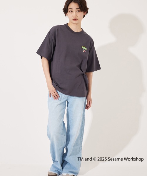 FRUIT OF THE LOOM(フルーツオブザルーム)の「SESAME STREET×FTL Illust T-Shirt E / コラボ / セサミストリート / 半袖 / バック / キャラクター / イラスト / プリント / ワンポイント / ロゴ / ユニセックス(Tシャツ/カットソー・メンズ・ミント/ブラック・S/M/L)」の6枚目の写真