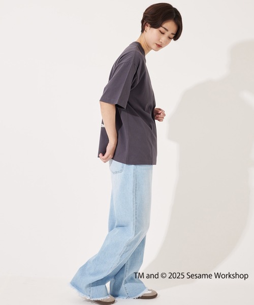 FRUIT OF THE LOOM(フルーツオブザルーム)の「SESAME STREET×FTL Illust T-Shirt E / コラボ / セサミストリート / 半袖 / バック / キャラクター / イラスト / プリント / ワンポイント / ロゴ / ユニセックス(Tシャツ/カットソー・メンズ・ミント/ブラック・S/M/L)」の7枚目の写真