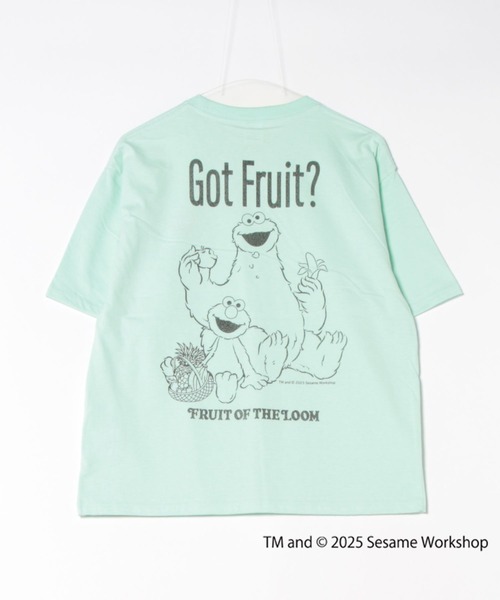FRUIT OF THE LOOM(フルーツオブザルーム)の「SESAME STREET×FTL Illust T-Shirt E / コラボ / セサミストリート / 半袖 / バック / キャラクター / イラスト / プリント / ワンポイント / ロゴ / ユニセックス(Tシャツ/カットソー・メンズ・ミント/ブラック・S/M/L)」の12枚目の写真
