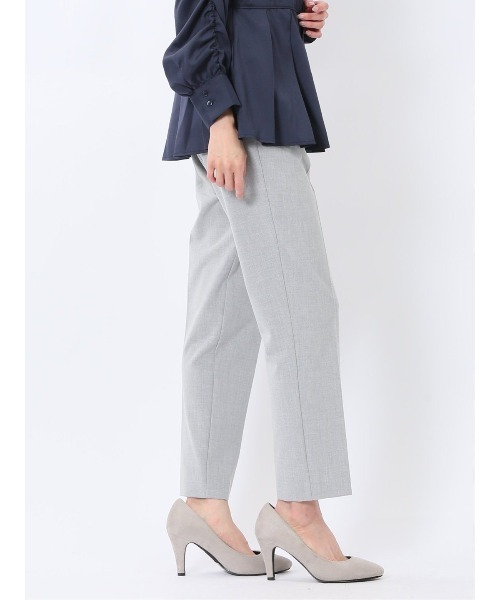 m.f.editorial（エムエフエディトリアル）の「【ストレッチ ウォッシャブル】m.f.エディトリアル レディース ワンタック テーパードパンツ（スラックス・レディース・ライトグレー/ライトグリーン/ブラック/ホワイト×ブラック・MEDIUM/LARGE/S）」の10枚目の写真