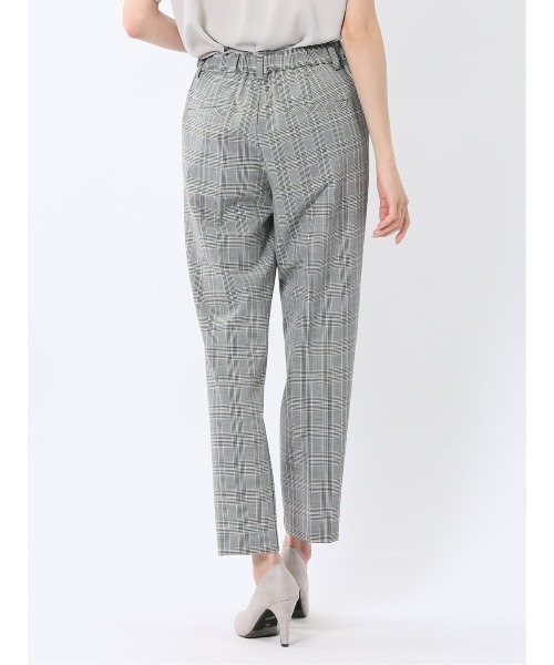 m.f.editorial（エムエフエディトリアル）の「【ストレッチ ウォッシャブル】m.f.エディトリアル レディース ワンタック テーパードパンツ（スラックス・レディース・ライトグレー/ライトグリーン/ブラック/ホワイト×ブラック・MEDIUM/LARGE/S）」の19枚目の写真