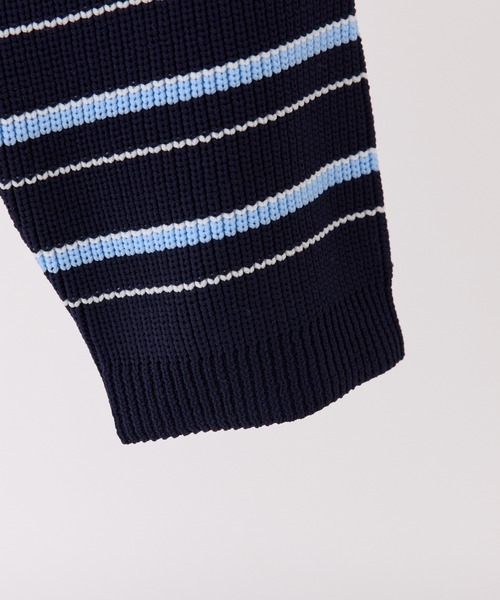 Seemi. byNICECLAUP（ シーミーバイナイスクラップ）の「【Seemi.】ラガーニット（ニット/セーター・レディース・アイボリー/ネイビー系/ピンク系・FREE）」の9枚目の写真