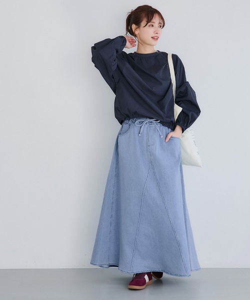 coca(coca)(コカ)の「【WEB限定セール】度甘デニムフレアスカート(スカート・レディース・アイボリー/ブルー・S/L/M)」の15枚目の写真