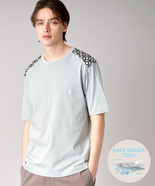DRESSTERIOR(ドレステリア)の「【接触冷感/UVカット】BACK BREEZE TECH ハーフスリーブTシャツ(Tシャツ/カットソー・メンズ・ホワイト/グレー/グリーン系/ブラック・92/94/91/90)」の4枚目の写真