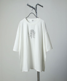 刺繍デザインコットンTシャツ
