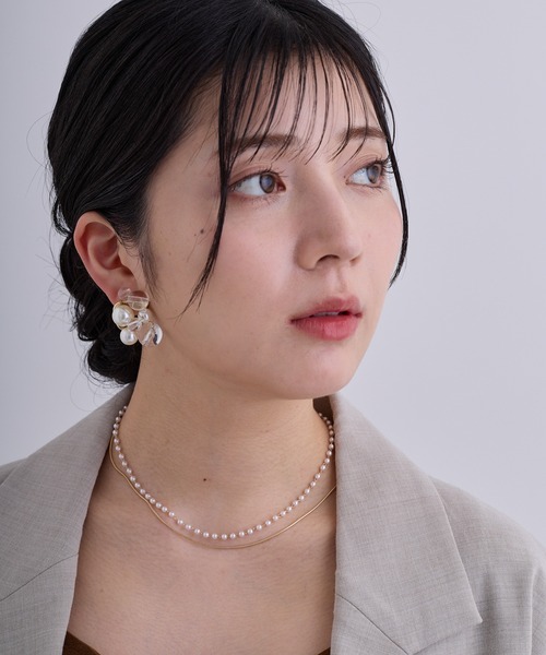 CALIN STANDARD(カリンスタンダード)の「◆◆金属アレルギー対応◆◆〈ecru〉バブルミックスイヤリング(イヤリング・レディース・ゴールド・FREE)」の7枚目の写真