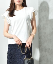 INTERPLANET | 【消臭効果】袖ギャザーデザインプルオーバー(Tシャツ/カットソー)