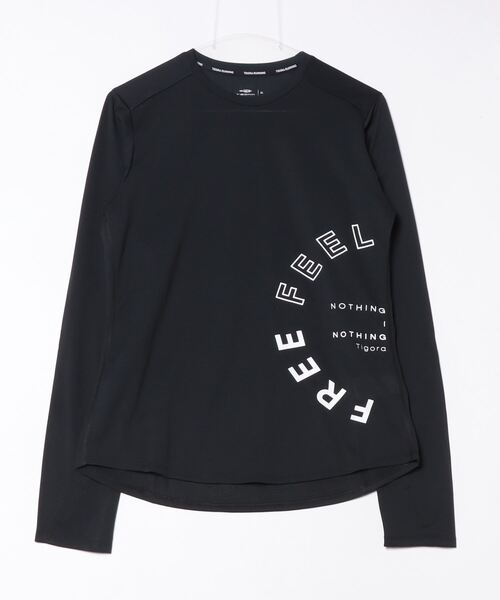 TIGORA(ティゴラ)の「ティゴラ TIGORA ランニング レディース長袖Tシャツ サイドロゴグラフィック(Tシャツ/カットソー・レディース・ブラック/ブルー・S/M/L/XL)」の1枚目の写真