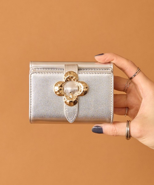 HASHIBAMI】フラワーバックル ミニウォレット（財布