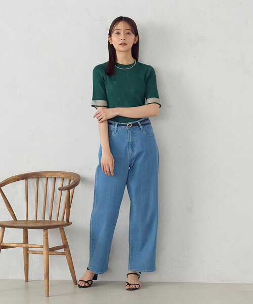 COMME CA ISM（コムサイズム）の「袖口シアーリブニット（ニット/セーター・レディース・ブラック/グリーン/ホワイト・LARGE/MEDIUM）」の11枚目の写真