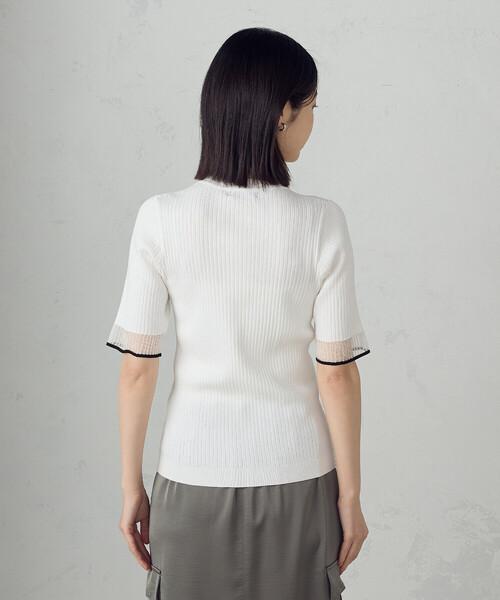 COMME CA ISM（コムサイズム）の「袖口シアーリブニット（ニット/セーター・レディース・ブラック/グリーン/ホワイト・LARGE/MEDIUM）」の17枚目の写真