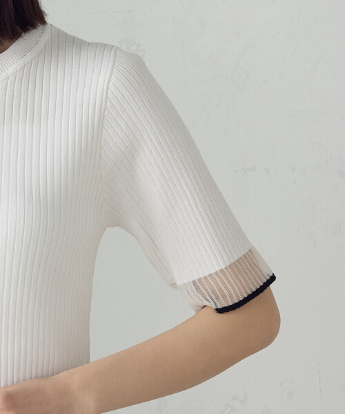 COMME CA ISM（コムサイズム）の「袖口シアーリブニット（ニット/セーター・レディース・ブラック/グリーン/ホワイト・LARGE/MEDIUM）」の19枚目の写真