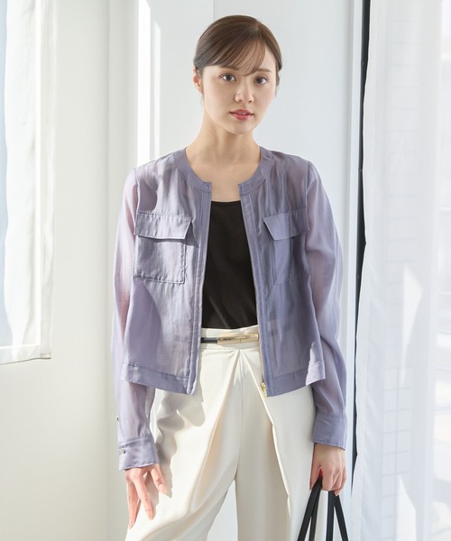 Andemiu　シアージャケット　COL.ブルー AndemiuシアージャケットCOL.ブルー