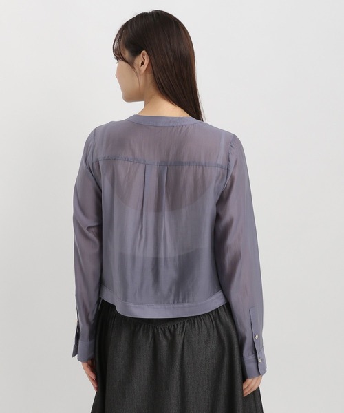 Andemiu（アンデミュウ）の「シアーZIPブルゾン450915（ノーカラージャケット・レディース・ベージュ/ブルー/グレー/ブラック/ブラウン・FREE）」の21枚目の写真