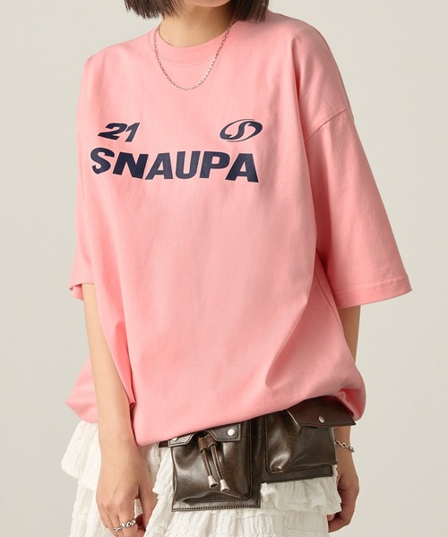Snap club（スナップクラブ）の「【Snap club】ゲームデザインビッグシルエットドロスト半袖Tシャツ（Tシャツ/カットソー・レディース・オートミール/レッド/ピンク/ブラック/オフホワイト/ブルー/ネイビー系・M/L）」の7枚目の写真