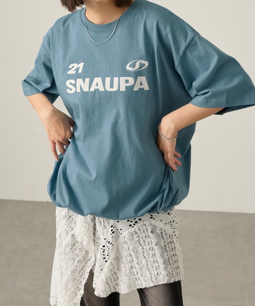 Snap club（スナップクラブ）の「【Snap club】ゲームデザインビッグシルエットドロスト半袖Tシャツ（Tシャツ/カットソー・レディース・オートミール/レッド/ピンク/ブラック/オフホワイト/ブルー/ネイビー系・M/L）」の5枚目の写真