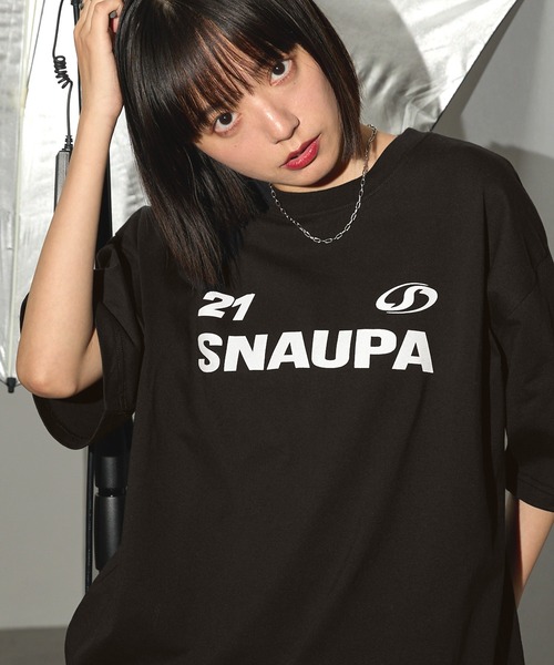 Snap club（スナップクラブ）の「【Snap club】ゲームデザインビッグシルエットドロスト半袖Tシャツ（Tシャツ/カットソー・レディース・オートミール/レッド/ピンク/ブラック/オフホワイト/ブルー/ネイビー系・M/L）」の3枚目の写真